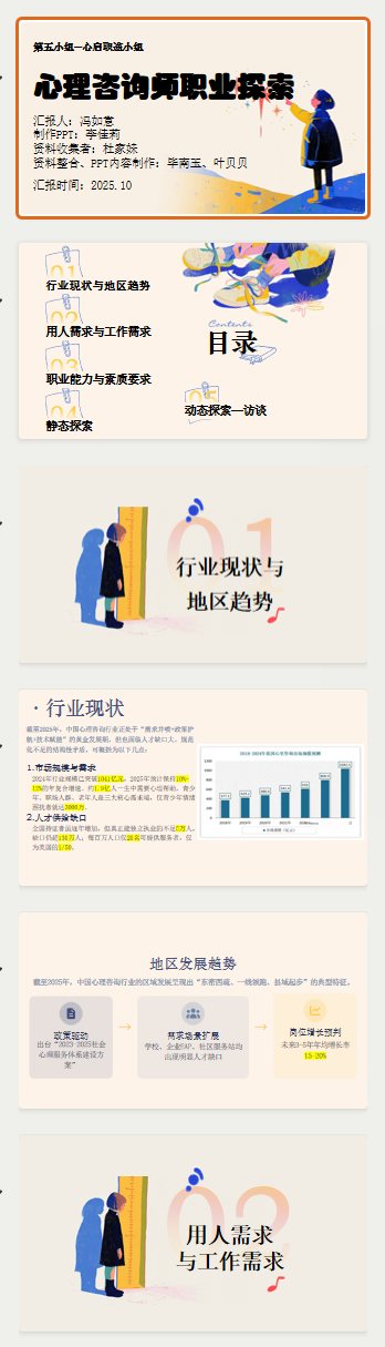 职业探索小组 PPT《心理咨询师职业探索》版式预览